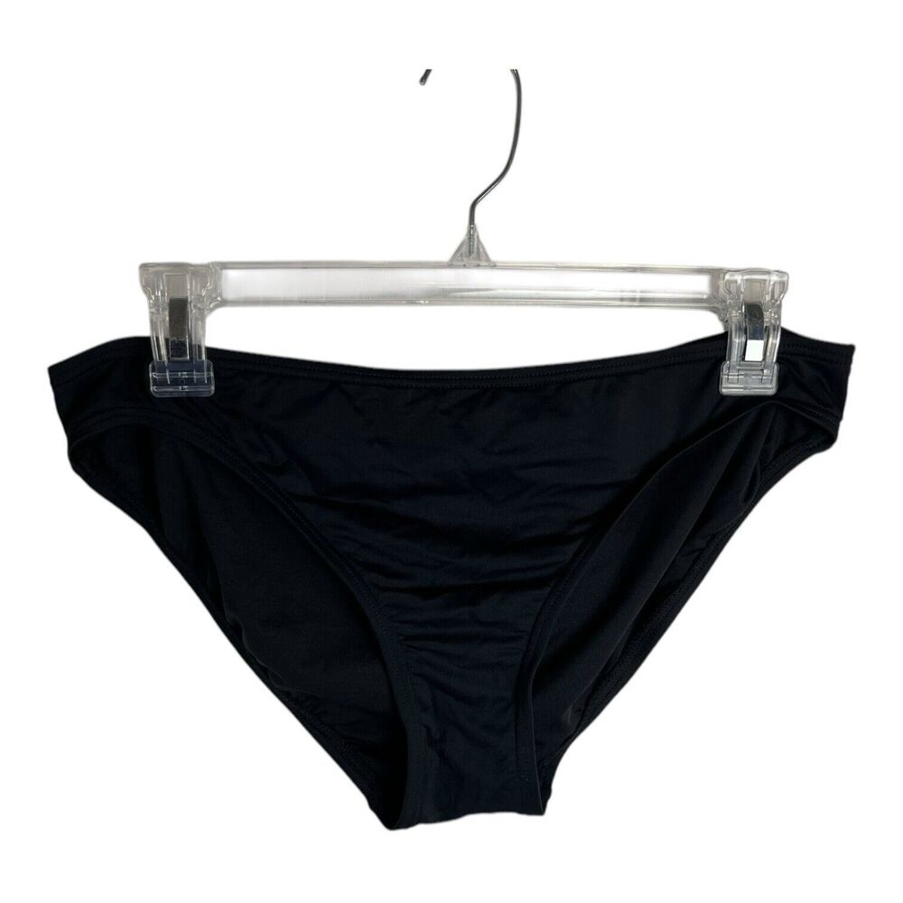 Michael Michael Kors Women's Solid Full Coverage Bikini Bottoms Black, Large - Picture 2 of 3